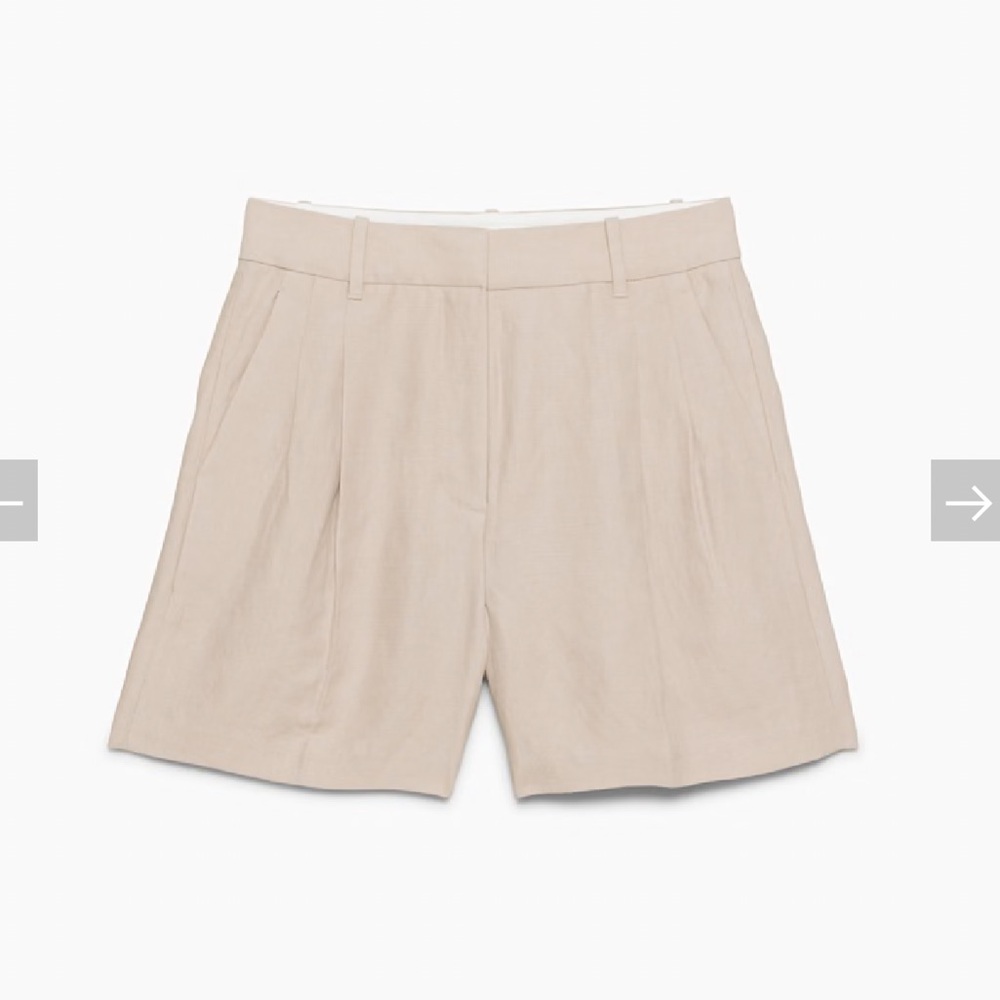 Aritzia Effortless Short Mid-Thigh - linen